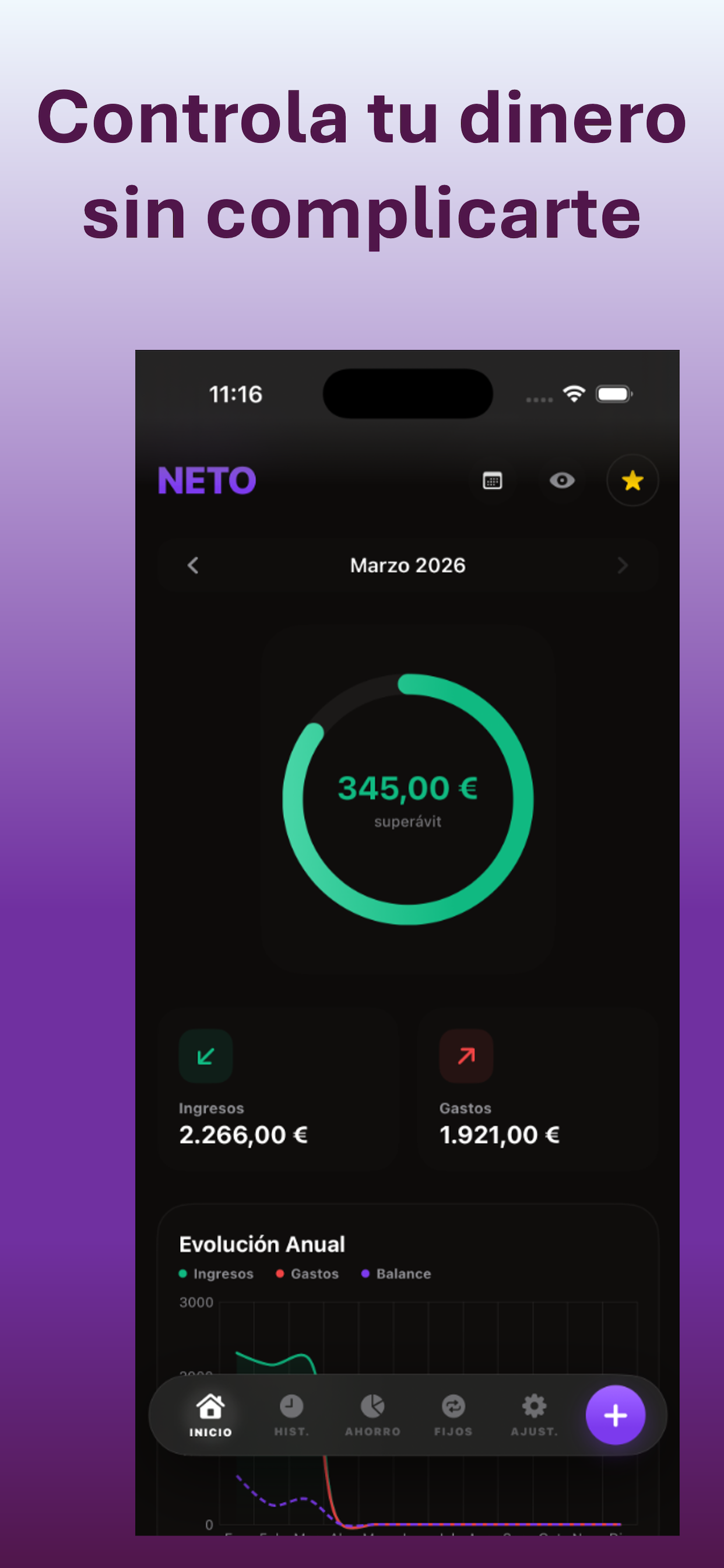 Dashboard Principal - Visualiza tu Disponible Real