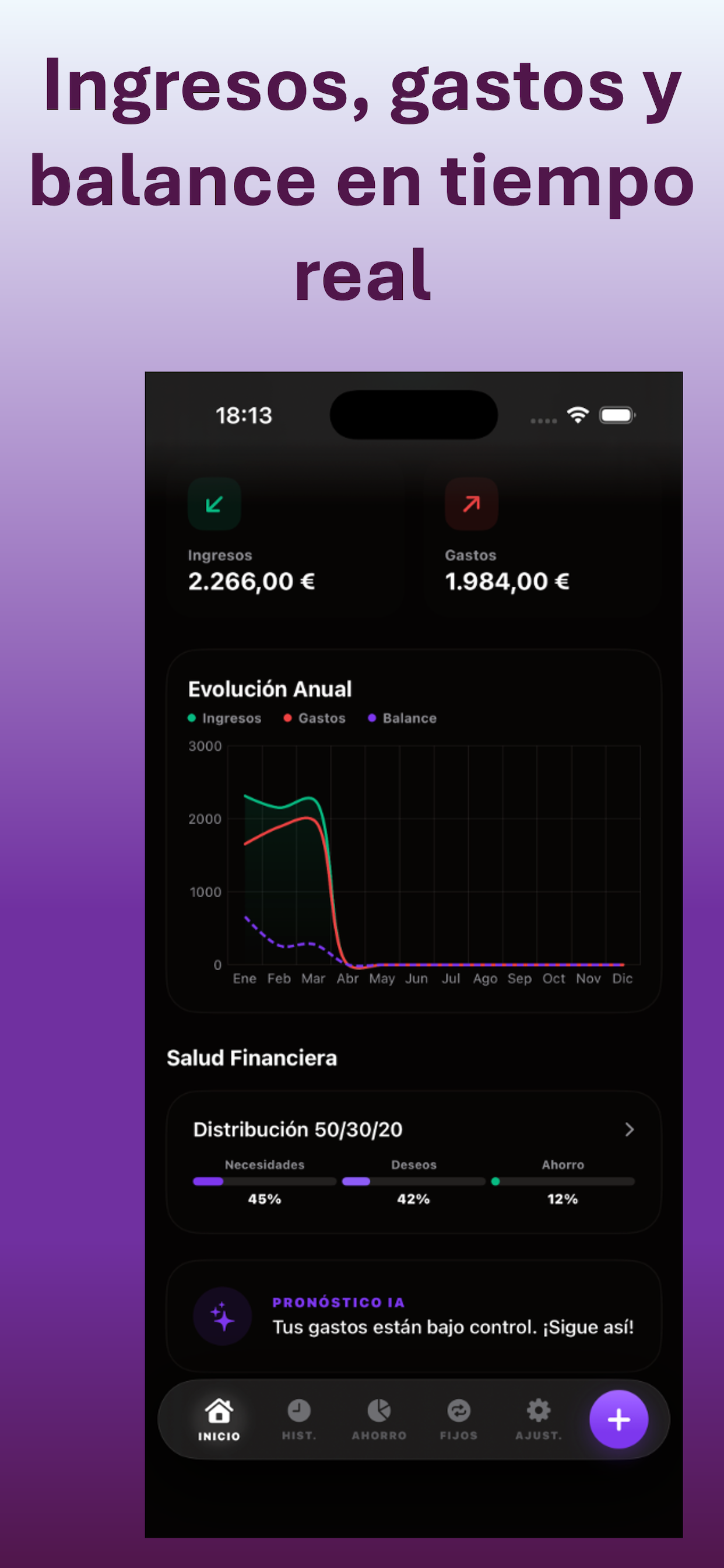 Regla 50/30/20 - Equilibrio Financiero Automático